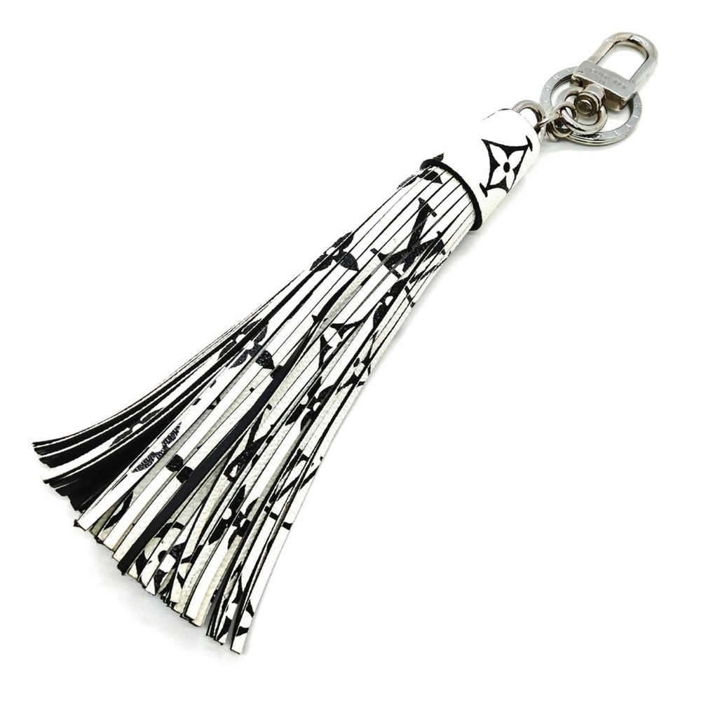 Louis Vuitton Black and White Tassel Keychain